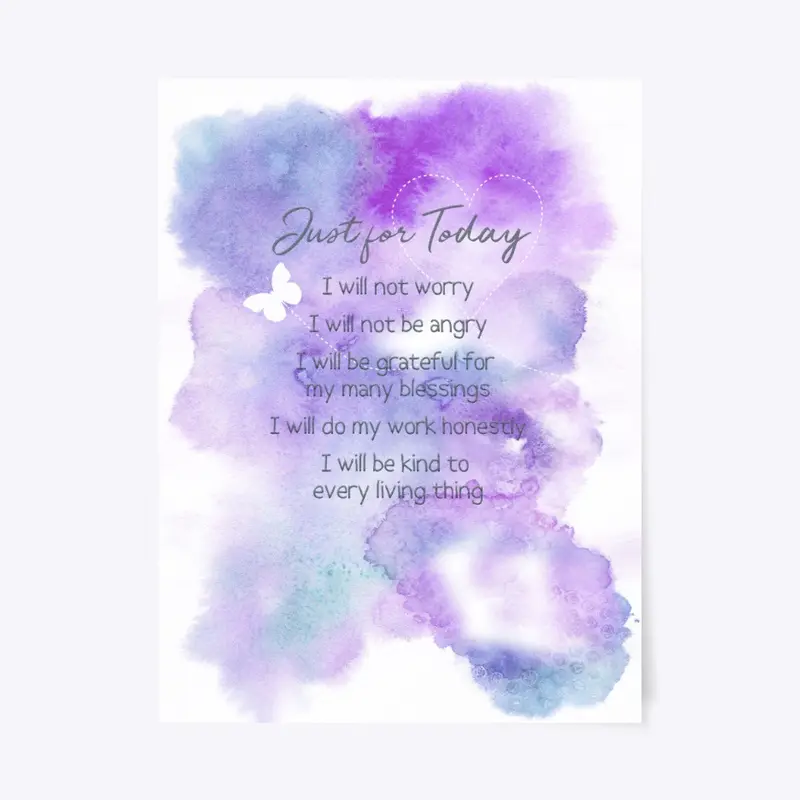 Reiki Prayer Water Color Butterfly
