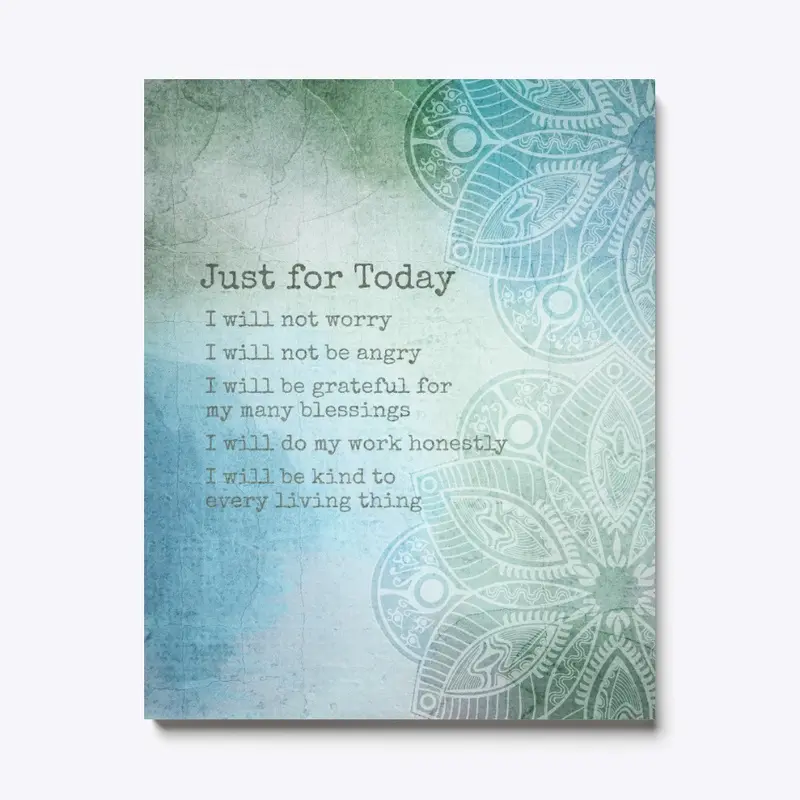 Reiki Prayer - Just for Today - Wall Art